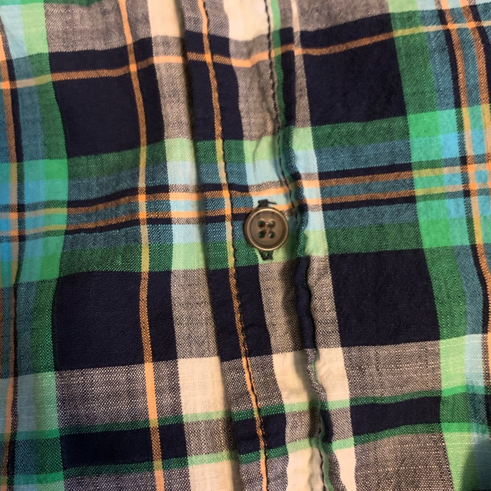 Cat & Jack Plaid Green Button Up - Picture 8 of 9